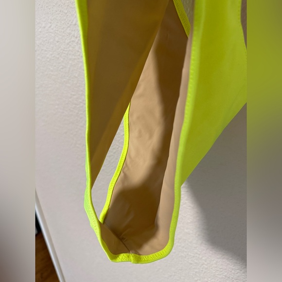 NWT Alexander Wang Neon Yellow Cutout One-Piece Swimsuit Logo Diamante Size S - Picture 12 of 12